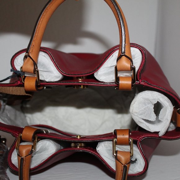 DOONEY & BOURKE WINE LEATHER BARLOW BAG NWT